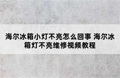 海尔冰箱小灯不亮怎么回事 海尔冰箱灯不亮维修视频教程